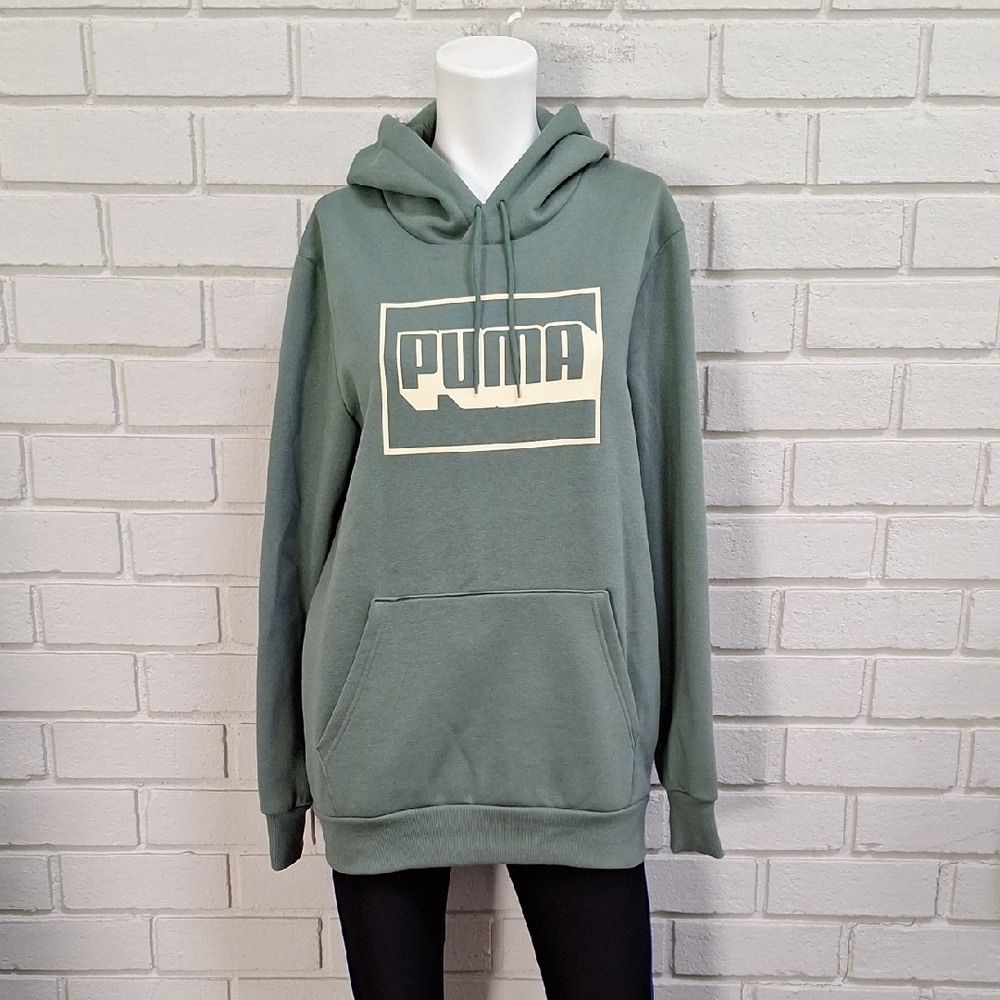 Puma Eucalytus Green Pullstring Hoodie W/Kangroo Pocket. Size Medium NWT